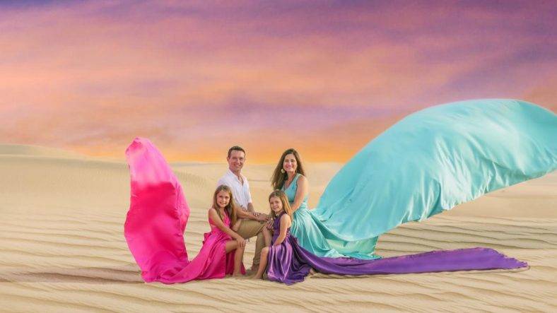 Family Photoshoots In Flying Dress Dubai