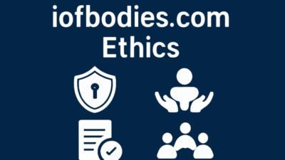 Illustration of the Internet of Bodies concept highlighting data connections, biometric devices, and ethical concerns, representing the core themes of iofbodies.com ethics