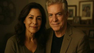 Lupe Gidley and husband Christopher McDonald at home, a private moment from their 30-year marriage